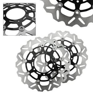 For Suzuki GSXR 1000 09-14 GSXR 600 750 08-14 Black Front Brake Disc Rotors Set - Picture 1 of 7