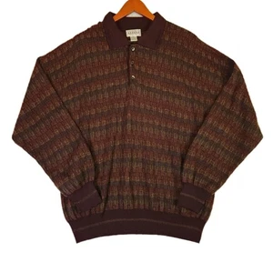 Vintage Alfani Wool Blend Knit Pullover Sweater Mens XL Made In Italy Fall Retro - Picture 1 of 8