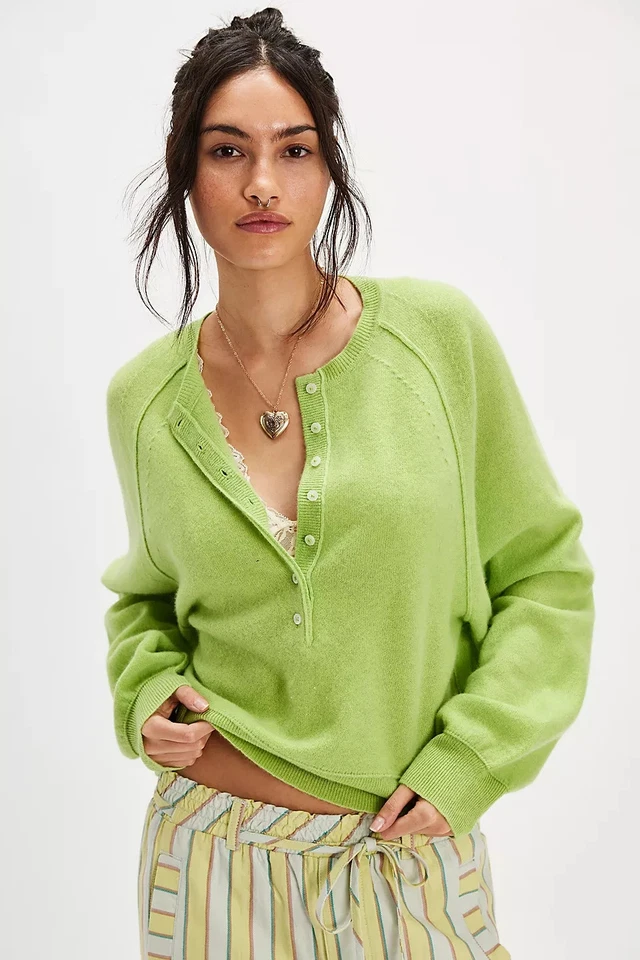 Free People - Porta Cashmere Henley Sweater #92819325 - Image 1 of 1