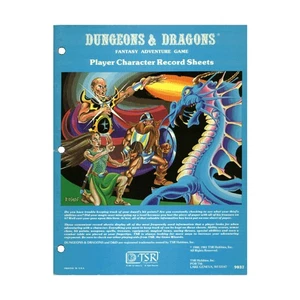 TSR Basic D&D Player Character Record Sheets (Pastel Blue Cover, 2nd) VG - Picture 1 of 2