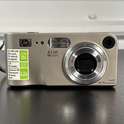 HP PhotoSmart M407 4.1MP 18x Zoom Digital Camera - Image 1 of 4