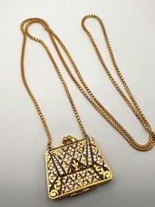 Designer Craft Haute Coutoure 1980' lange Handtasche Anhänger Halskette - Bild 1 von 9