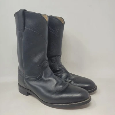 Женские сапоги Justin 8.5C черные кожаные ковбойские вестерн роллер ковбойские родео L3703 - Изображение 1 из 4