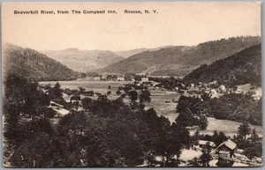 Postcard Roscoe New York Beaverkill River from The Campbell Inn Sullivan County - Picture 1 of 2
