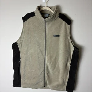 Columbia Weste Herren 3XLT groß beige durchgehender Reißverschluss Fleece Reißverschlusstaschen warm Stehkragen - Bild 1 von 12