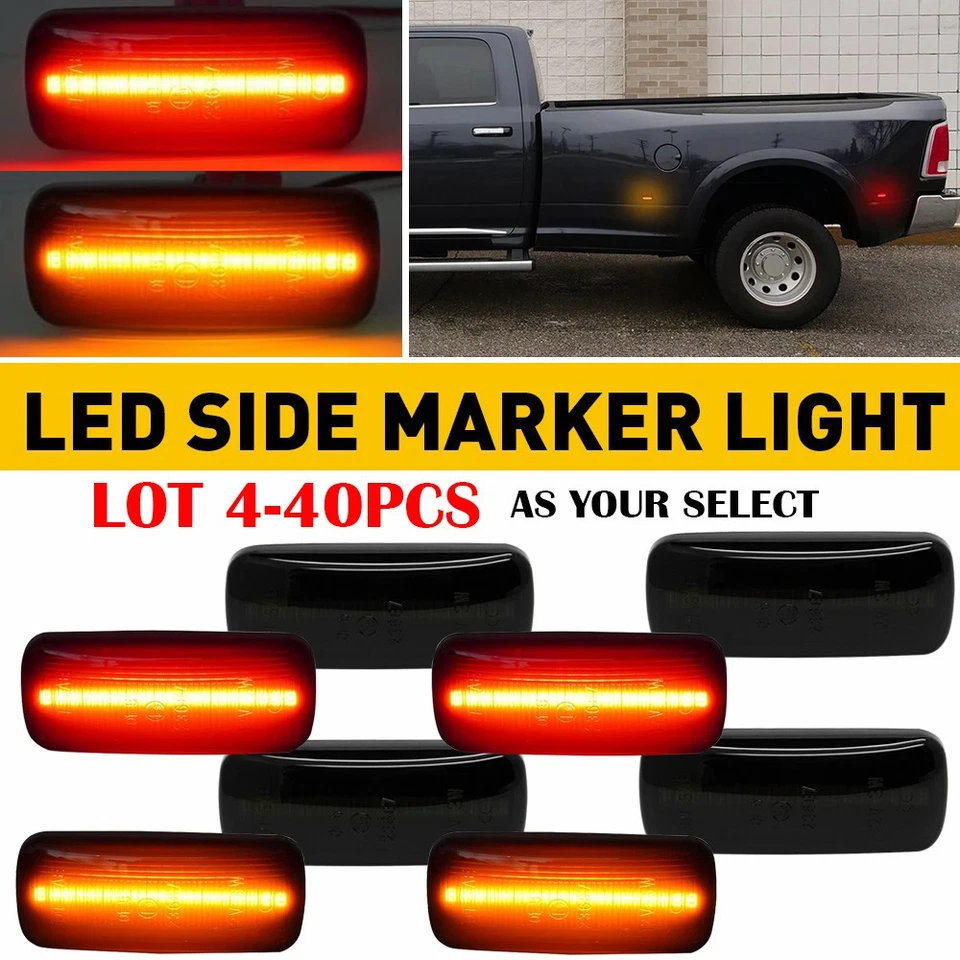 4-40 X дымчатый светодиодный габаритный фонарь крыла для 2010-17 18 Dodge RAM 2500HD 3500HD - Изображение 1 из 4