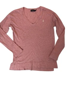 Polo Ralph Lauren Damen V-Neck Pullover Small Rosa Langarm Pulli Pony - Bild 1 von 4