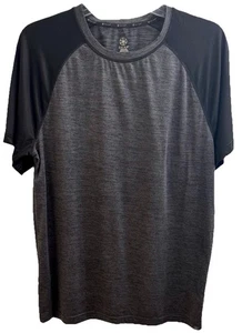 T-shirt sportiva manica corta GAIAM manica raglan nero/grigio blocco colore medio - Foto 1 di 10