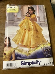 Simplicity Costume Pattern 8405/D0653 Girl/18" Doll BELLE Beauty &Beast Gown 3-8 - Picture 1 of 3
