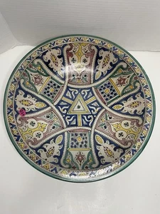 Moroccan Ceramic Serving Plate Handmade Pasta Bowl Wall Hanging 14inches X-large - Picture 1 of 9