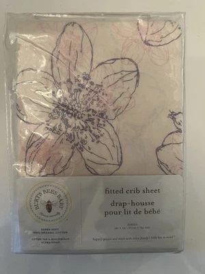 Sábana bajera ajustable Burt's Bees 100 % algodón orgánico colchón estándar para cuna para niños pequeños Foto 1 de 4