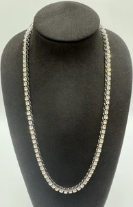 Iced Out 4.5mm 20” VVS1 Moissanite Silver Tennis Chain Hip Hop Trendy Icy - Picture 1 of 5