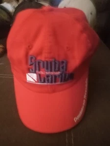 Scuba Caribe Dominican Republic Red Baseball Cap Hat Adjustable  ! - Picture 1 of 2