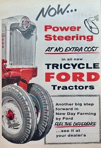 1956 Ford Tricycle Tractors Now with Power Steering Vintage Ad #N1143 - Picture 1 of 1