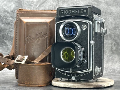 [MINT] RICOH Ricohflex Dia TLR Film Camera  80mm f3.5 w/Case, Hood from JAPAN - Image 1 of 4