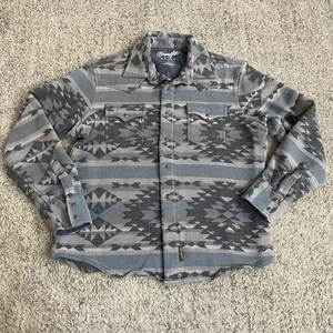 Wrangler Retro Premium Men’s Shirt Gray Aztec Pearl Snap Western Jacket Large - Picture 1 of 9