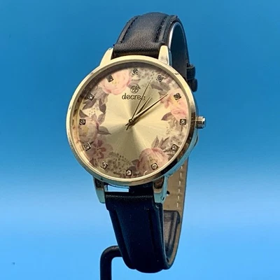 DECREE PT2221GDBK Women’s Fashion Wristwatch Flower Motif Working Condition - Image 1 of 4
