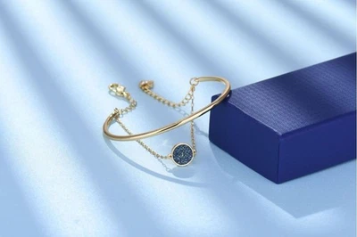 New In GIft Box Sublima Bracelet White, Gold Plated Tone - Image 1 of 2