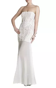 NUEVO VESTIDO SIN TIRANTES BCBGMAXAZRIA VIVIENNE CON ENCAJE BLOQUEADO DMC66A21/L248A TALLA 8 - Imagen 1 de 3