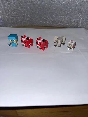 LOTE de MINI FIGURAS MINECRAFT OCELOTE HONGO VACA X2 CABALLO ESQUELETO Y LOBO Foto 1 de 3