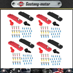 12 Point Busbar Bus Bar Power Distribution Block 180A 12V DC Pair Black &Red ×4 - Picture 1 of 15