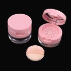 Plastic Powder Box With Sieve Mirror Makeup Container  Travel
