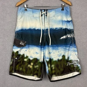 Billabong Shorts Mens 33 W32xL12 Blue Pipeline Masters Photo By Aaron Chang - Picture 1 of 10