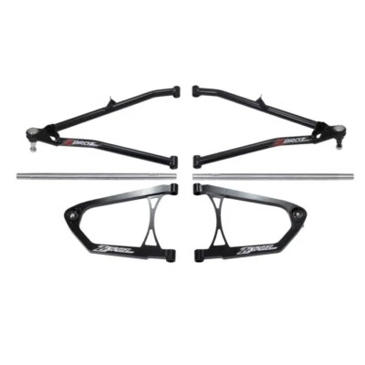 ZBroz 34" Billet Upper / Chromoly Lower A-Arm Kit Black Ski Doo Gen 4 / 5 Lynx - Image 1 of 3