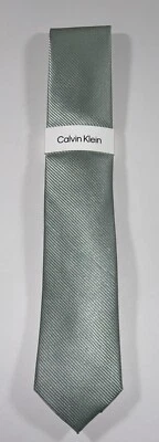 Calvin Klein Men's Polyester/Silk Tie Catrina Stripe Pattern Color: Sage NEW! - Image 1 of 4