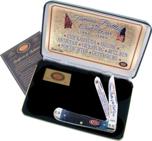 Case XX FBBPB Famous Battles Blue Bone Gift Set Trapper Pocket Knife - Picture 1 of 2