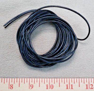Cordón de cuero griego negro de 2 mm (5 metros / 16 pies) redondo ¡NUEVO! Foto 1 de 4