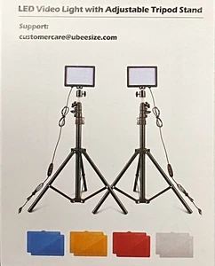 Kit Lumière Vidéo LED, 2 Pcs Dimmable Continue Photographie Portable - Photo 1 sur 8