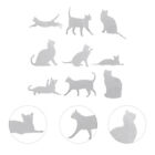 9pcs Cat Window Stickers - Strikes - Anti Collision Clings