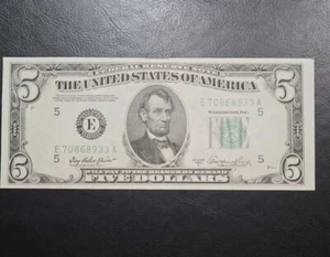 1950 A Five Dollar Federal Reserve Schein 5 Dollar  - Bild 1 von 6