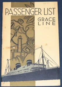 1938 Santa Clara, Grace Line, lista passeggeri da New York a Sud America - Foto 1 di 5