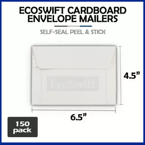 150 - 6.5 x 4.5 ECOSWIFT RIGID PHOTO SHIPPING FLATS CARDBOARD ENVELOPE MAILERS - Picture 1 of 8