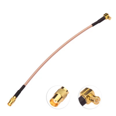 MCX Jack Female to MCX plug male right angle RF pigtail coaxial cable RG316 20cm - Image 1 of 4