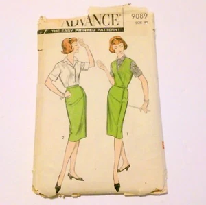 Vintage Advance Muster 9089 Misses Rock Weskit Bluse Größe 12 Büste 32 1960er ungeschnitten - Bild 1 von 2