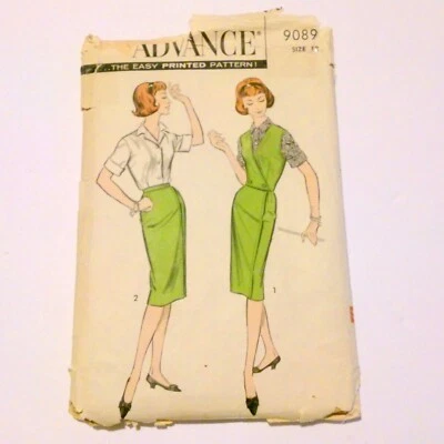Vtg Advance Pattern 9089 Misses Skirt Weskit Blouse  Size 12 Bust 32 1960s Uncut - Image 1 of 2