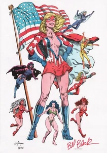 FEMFORCE BI-FOLD POSTER 14.5 X 20 MS. VICTORY & TEAM by GORBY - SIGNED B BLACK - Picture 1 of 1
