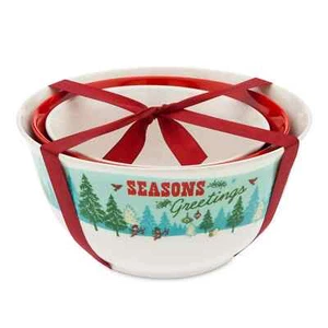 Mickey and Friends Vintage Christmas Serving Bowls, Set of 3 - Picture 1 of 6