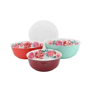 Pioneer Donna Foresta Festiva Servizio Ciotola Melamina Con Coperchi Set 6pz Goffrato Nuovo - Foto 1 di 17