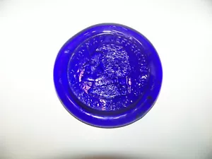 Pisapapeles de recuerdo de vidrio burbuja azul Thomas Jefferson de colección - Imagen 1 de 1