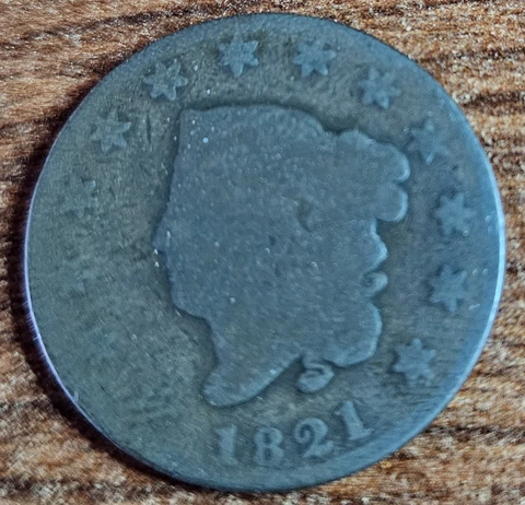 1821 Cornet Head Large Cent Penny Cover
