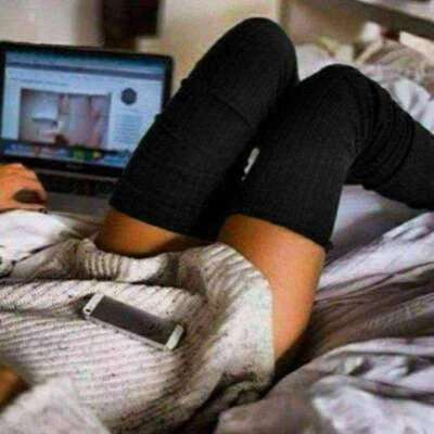 Women Winter Socks Soft Warm Cable Knit over Knee Long Boot Thigh High Stockings - Image 1 of 4