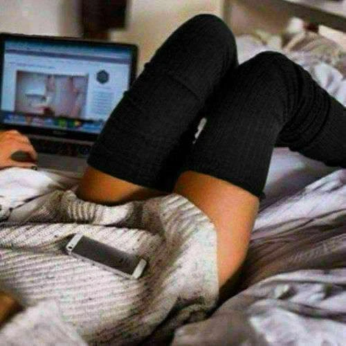 Women Winter Socks Soft Warm Cable Knit over Knee Long Boot Thigh High Stockings - Image 1 of 4