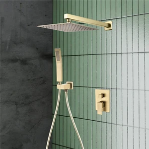 Shower Faucet System 10" Rain Shower Head with Handheld Shower Faucets - Picture 1 of 6