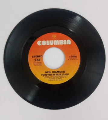 Neil Diamond: Forever In Blue Jeans / Remember Me Columbia 45 Record - Image 1 of 2