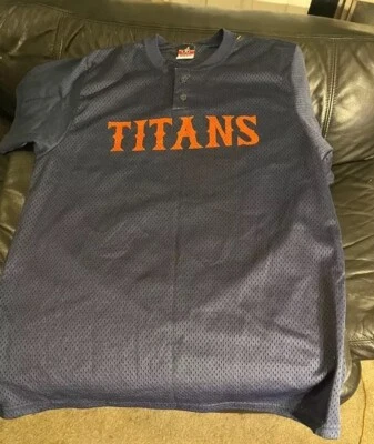 Cal State Fullerton Titans Baseball Jersey blue med Med NCAA orange co CA - Image 1 of 2
