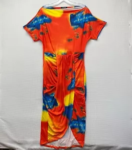 Women Long Dresses Off Shoulder Midi Dress Ladies Comfy Short Sleeve Bohemian M - Picture 1 of 8